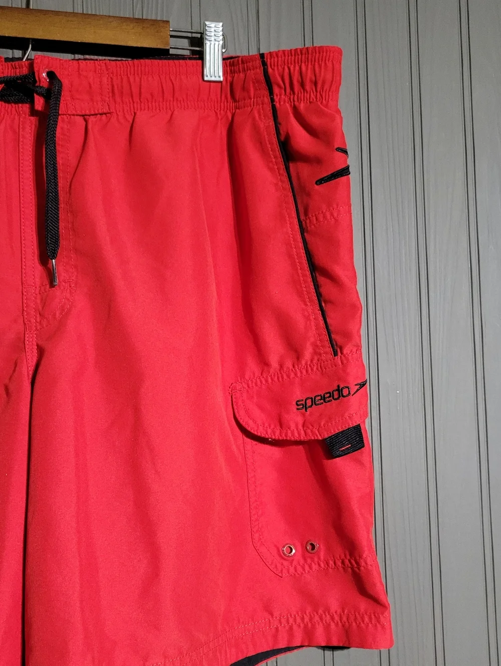 Speedo Marina Sport Volley Swimming Trunks Shorts Mesh Lined Red Men's Large - Picture 3 of 7